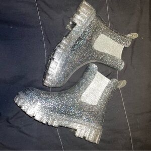 Sparkly Silver Boots size 39 (8.5) nwot